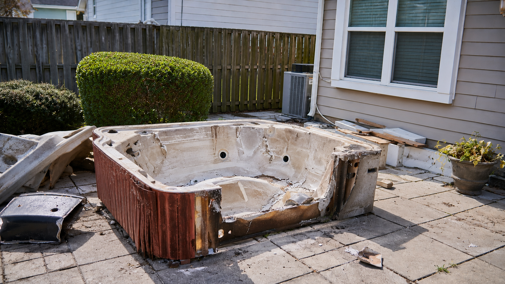 Hot Tub Removal — before